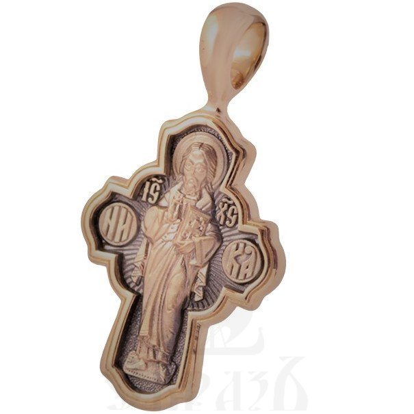 крест с образом господь вседержитель и икона божией матери «семистрельная», золото 585 проба красное (арт. 201.501-1)